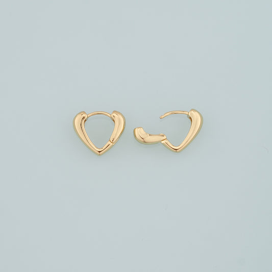 1pair 18K Gold Filled Heart Earrings,Gold Earrings,Dainty Earrings