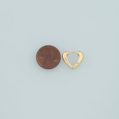 1pair 18K Gold Filled Heart Earrings,Gold Earrings,Dainty Earrings