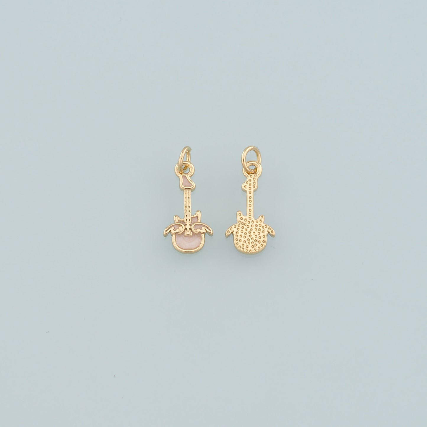 Gold Guitar Charms,18K Gold Filled Guitar Pendant,Enamel Guitar Charm Bracelet Necklace for DIY Jewelry Making Supply