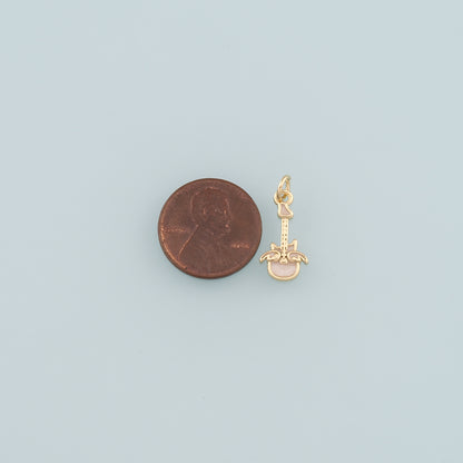 Gold Guitar Charms,18K Gold Filled Guitar Pendant,Enamel Guitar Charm Bracelet Necklace for DIY Jewelry Making Supply