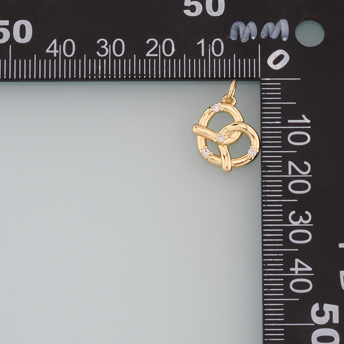 Gold Food Charms,18K Gold Filled Bread Pendant,CZ Micro Pave Bread Charm Bracelet Necklace for DIY Jewelry Making Supply