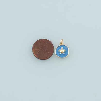 Gold Turtle Charms,18K Gold Filled Turtle Pendant,Enamel Turtle Charm Bracelet Necklace for DIY Jewelry Making Supply