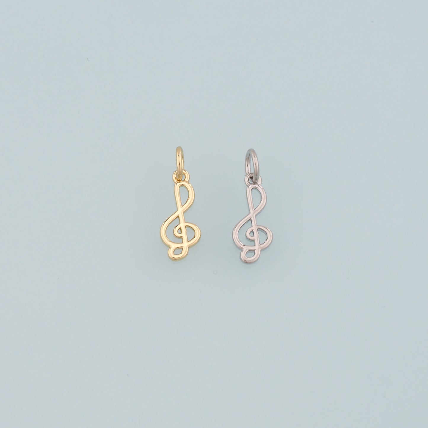 Gold Music Charms,18K Gold Filled Music Pendant,Note Charm Bracelet Necklace for DIY Jewelry Making Supply