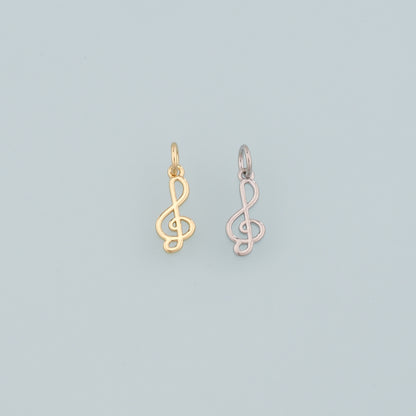 Gold Music Charms,18K Gold Filled Music Pendant,Note Charm Bracelet Necklace for DIY Jewelry Making Supply