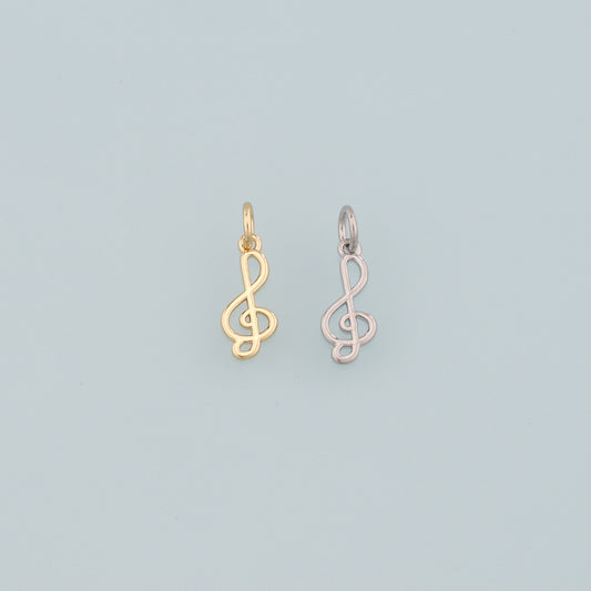 Gold Music Charms,18K Gold Filled Music Pendant,Note Charm Bracelet Necklace for DIY Jewelry Making Supply