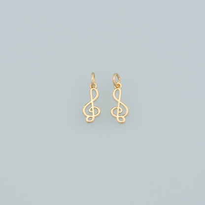 Gold Music Charms,18K Gold Filled Music Pendant,Note Charm Bracelet Necklace for DIY Jewelry Making Supply