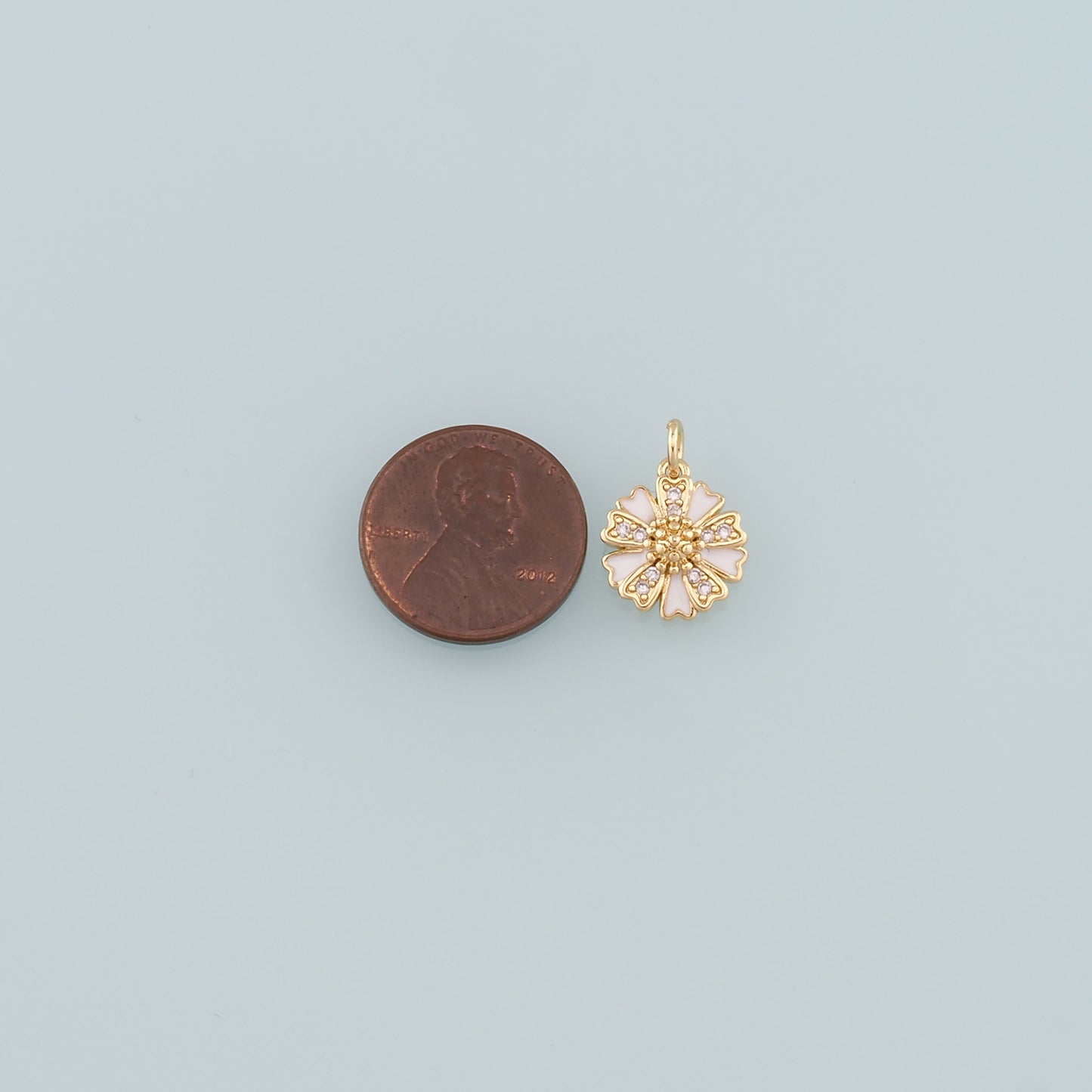 Gold Flower Charms,18K Gold Filled Flower Pendant,Enamel Flower Charm Bracelet Necklace for DIY Jewelry Making Supply