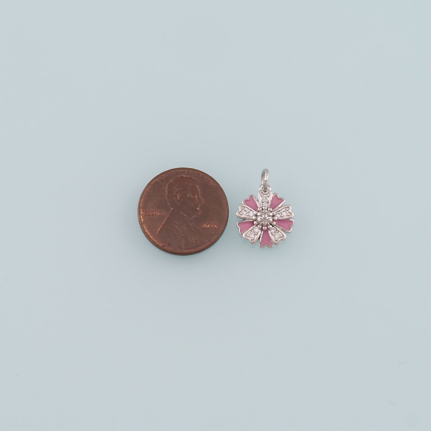 Gold Flower Charms,18K Gold Filled Flower Pendant,Enamel Flower Charm Bracelet Necklace for DIY Jewelry Making Supply