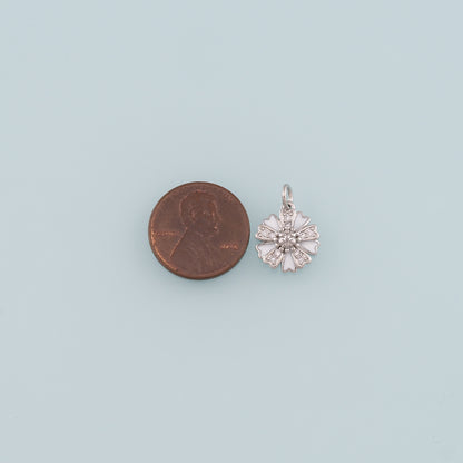 Gold Flower Charms,18K Gold Filled Flower Pendant,Enamel Flower Charm Bracelet Necklace for DIY Jewelry Making Supply