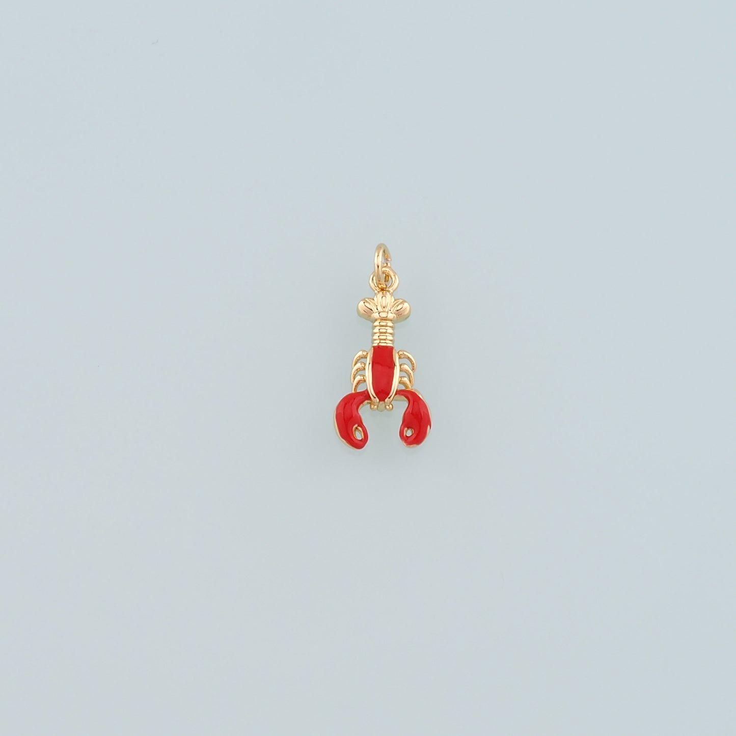 Cute Lobster Charms,18K Gold Filled Enamel Lobster Pendant,Kawaii Ocean Charm Bracelet Necklace for DIY Jewelry Making Supply