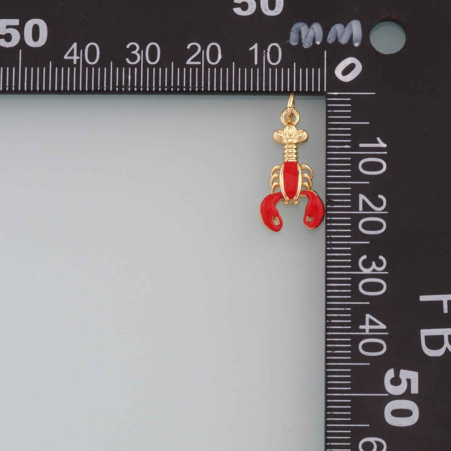Cute Lobster Charms,18K Gold Filled Enamel Lobster Pendant,Kawaii Ocean Charm Bracelet Necklace for DIY Jewelry Making Supply