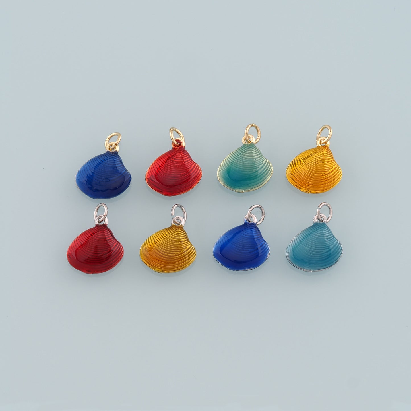 Gold Shell Charms,18K Gold Filled Scallop Pendant,Enamel Conch Shell Charm Bracelet Necklace for DIY Jewelry Making Supply