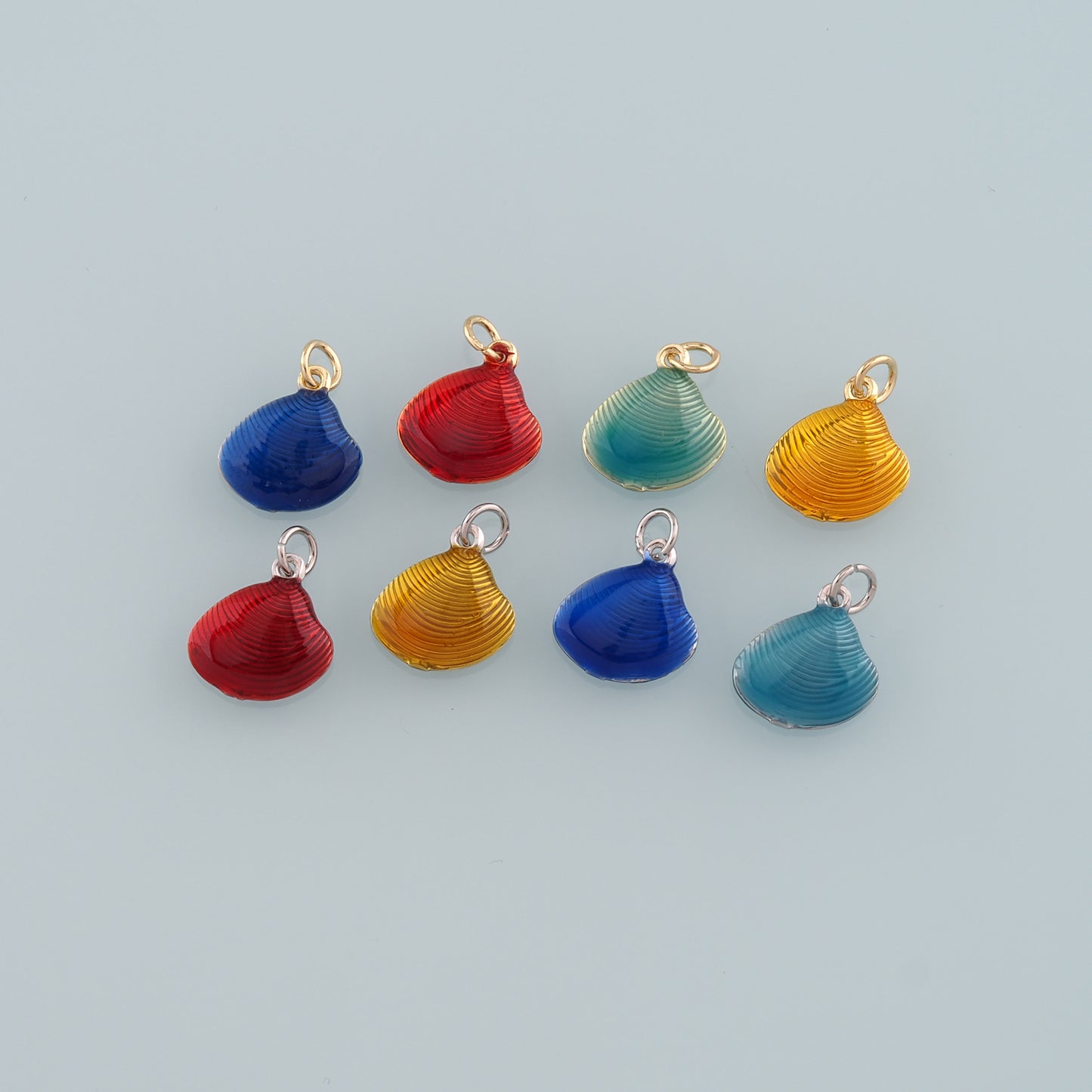 Gold Shell Charms,18K Gold Filled Scallop Pendant,Enamel Conch Shell Charm Bracelet Necklace for DIY Jewelry Making Supply