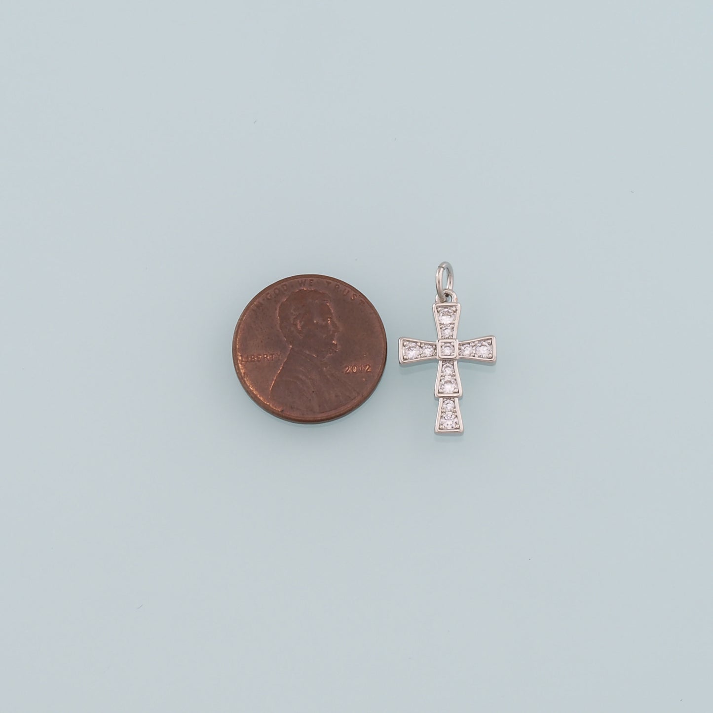 Gold Cross Charms,18K Gold Filled Cross Pendant,CZ Micro Pave Religion Charm Bracelet Necklace for DIY Jewelry Making Supply