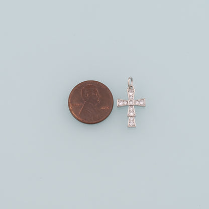 Gold Cross Charms,18K Gold Filled Cross Pendant,CZ Micro Pave Religion Charm Bracelet Necklace for DIY Jewelry Making Supply