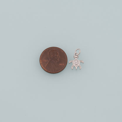 Gold Turtle Charms,18K Gold Filled Turtle Pendant,CZ Micro Pave Turtle Charm Bracelet Necklace for DIY Jewelry Making Supply