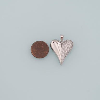 Gold Heart Charms,18K Gold Filled Heart Pendant,CZ Micro Pave Heart Charm Bracelet Necklace for DIY Jewelry Making Supply