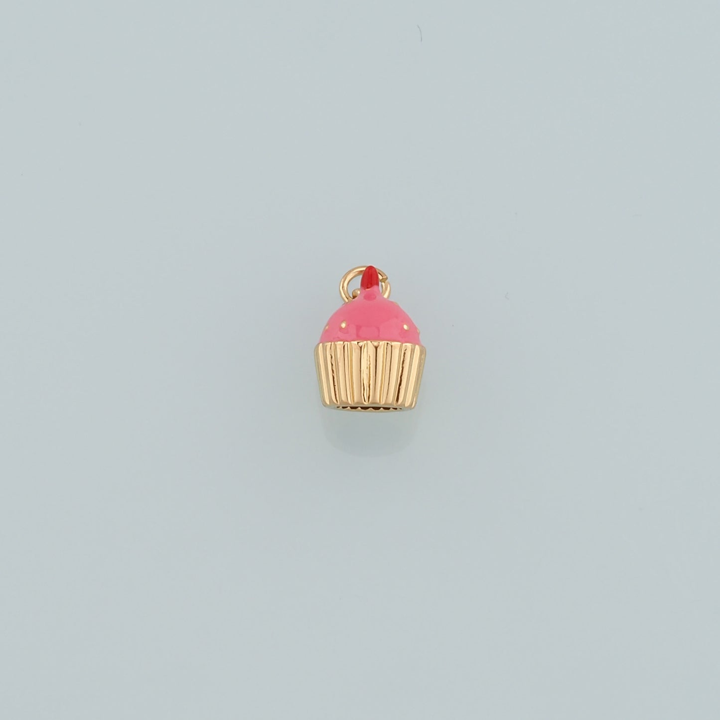 18K Gold Filled Cake Pendant,Enamel Cake Charm Bracelet Necklace for DIY Jewelry Making Supply