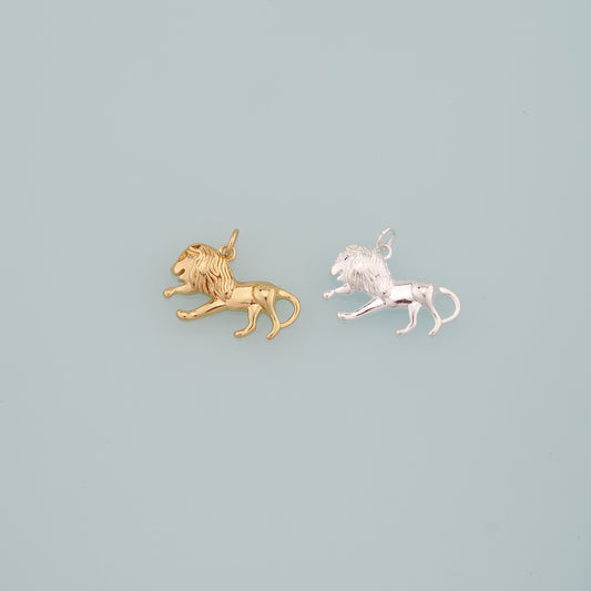 Gold Animal Charms,18K Gold Filled Lion Pendant,Dainy Lion Charm Bracelet Necklace for DIY Jewelry Making Supply