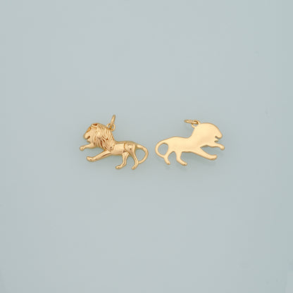 Gold Animal Charms,18K Gold Filled Lion Pendant,Dainy Lion Charm Bracelet Necklace for DIY Jewelry Making Supply