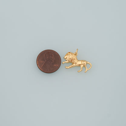 Gold Animal Charms,18K Gold Filled Lion Pendant,Dainy Lion Charm Bracelet Necklace for DIY Jewelry Making Supply