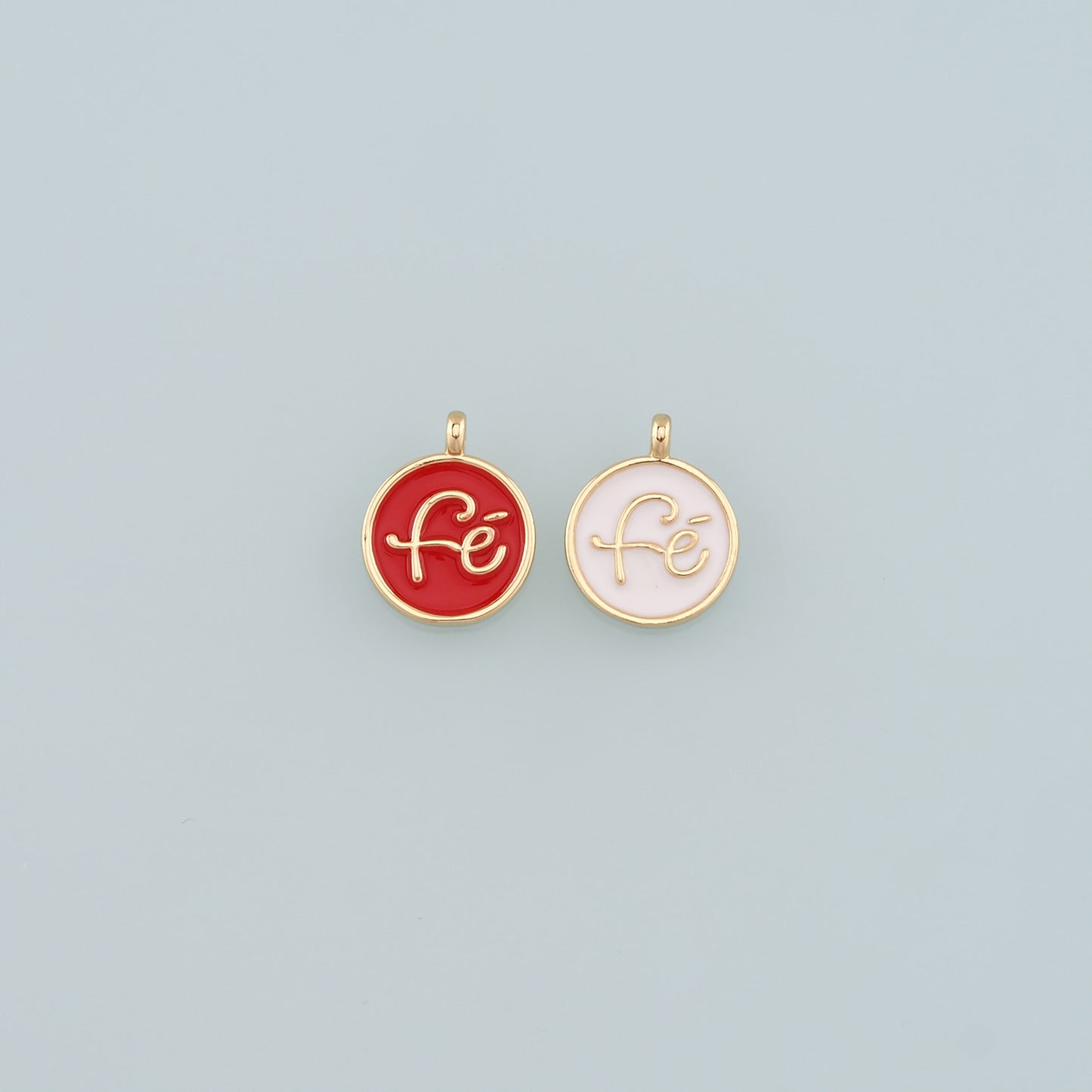 18K Gold Filled Fe Pendant,Enamel Fe Charm Bracelet Necklace for DIY Jewelry Making Supply