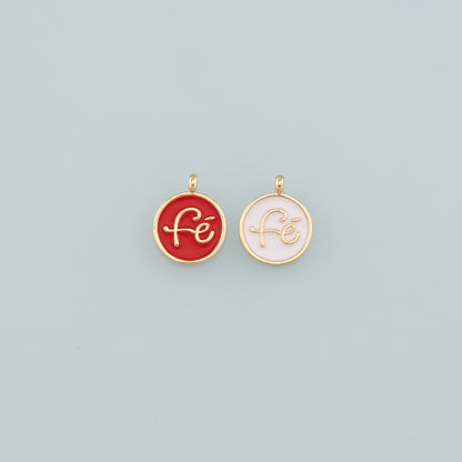 18K Gold Filled Fe Pendant,Enamel Fe Charm Bracelet Necklace for DIY Jewelry Making Supply