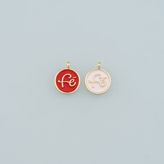 18K Gold Filled Fe Pendant,Enamel Fe Charm Bracelet Necklace for DIY Jewelry Making Supply