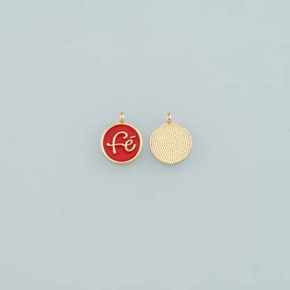 18K Gold Filled Fe Pendant,Enamel Fe Charm Bracelet Necklace for DIY Jewelry Making Supply