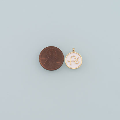 18K Gold Filled Fe Pendant,Enamel Fe Charm Bracelet Necklace for DIY Jewelry Making Supply