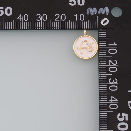 18K Gold Filled Fe Pendant,Enamel Fe Charm Bracelet Necklace for DIY Jewelry Making Supply