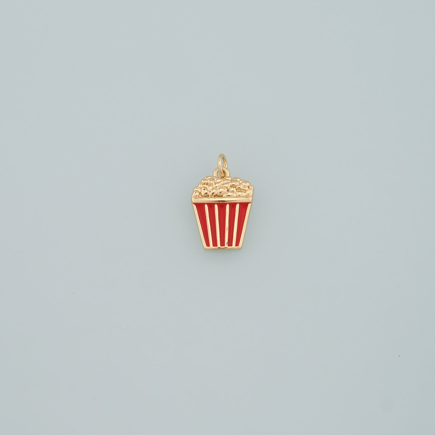 18K Gold Filled Popcorn Pendant,Enamel Popcorn Charm Bracelet Necklace for DIY Jewelry Making Supply