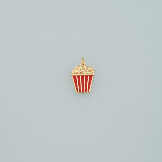 18K Gold Filled Popcorn Pendant,Enamel Popcorn Charm Bracelet Necklace for DIY Jewelry Making Supply