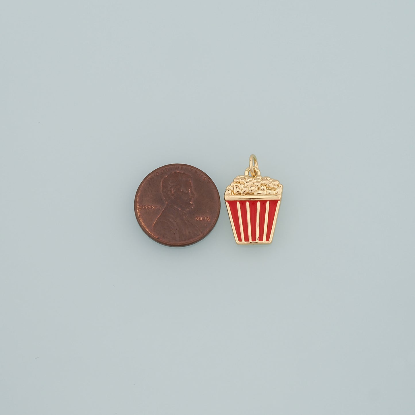 18K Gold Filled Popcorn Pendant,Enamel Popcorn Charm Bracelet Necklace for DIY Jewelry Making Supply