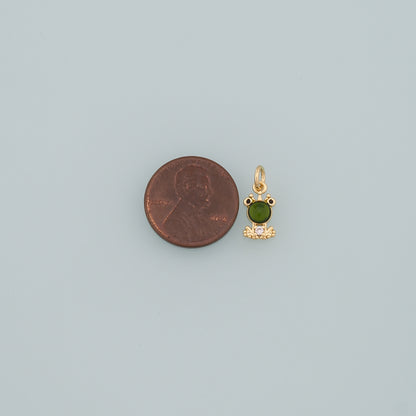 18K Gold Filled Frog Pendant,CZ Micro Pave Frog Charm Bracelet Necklace for DIY Jewelry Making Supply