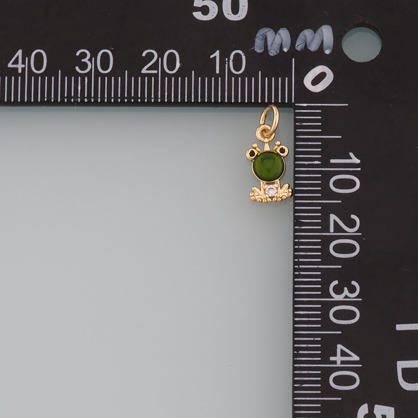 18K Gold Filled Frog Pendant,CZ Micro Pave Frog Charm Bracelet Necklace for DIY Jewelry Making Supply