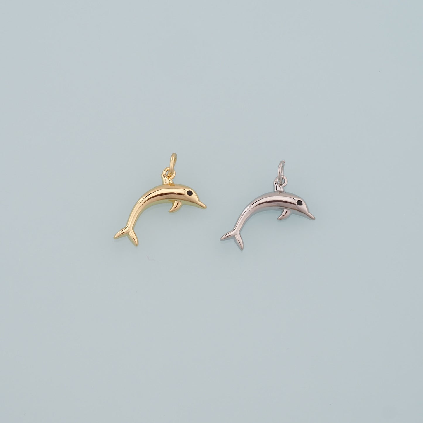 Cute Dolphin Charms,18K Gold Filled Dolphin Pendant,Kawaii Ocean Charm Bracelet Necklace for DIY Jewelry Making Supply