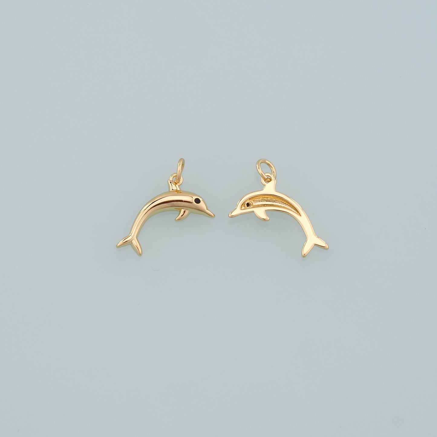 Cute Dolphin Charms,18K Gold Filled Dolphin Pendant,Kawaii Ocean Charm Bracelet Necklace for DIY Jewelry Making Supply
