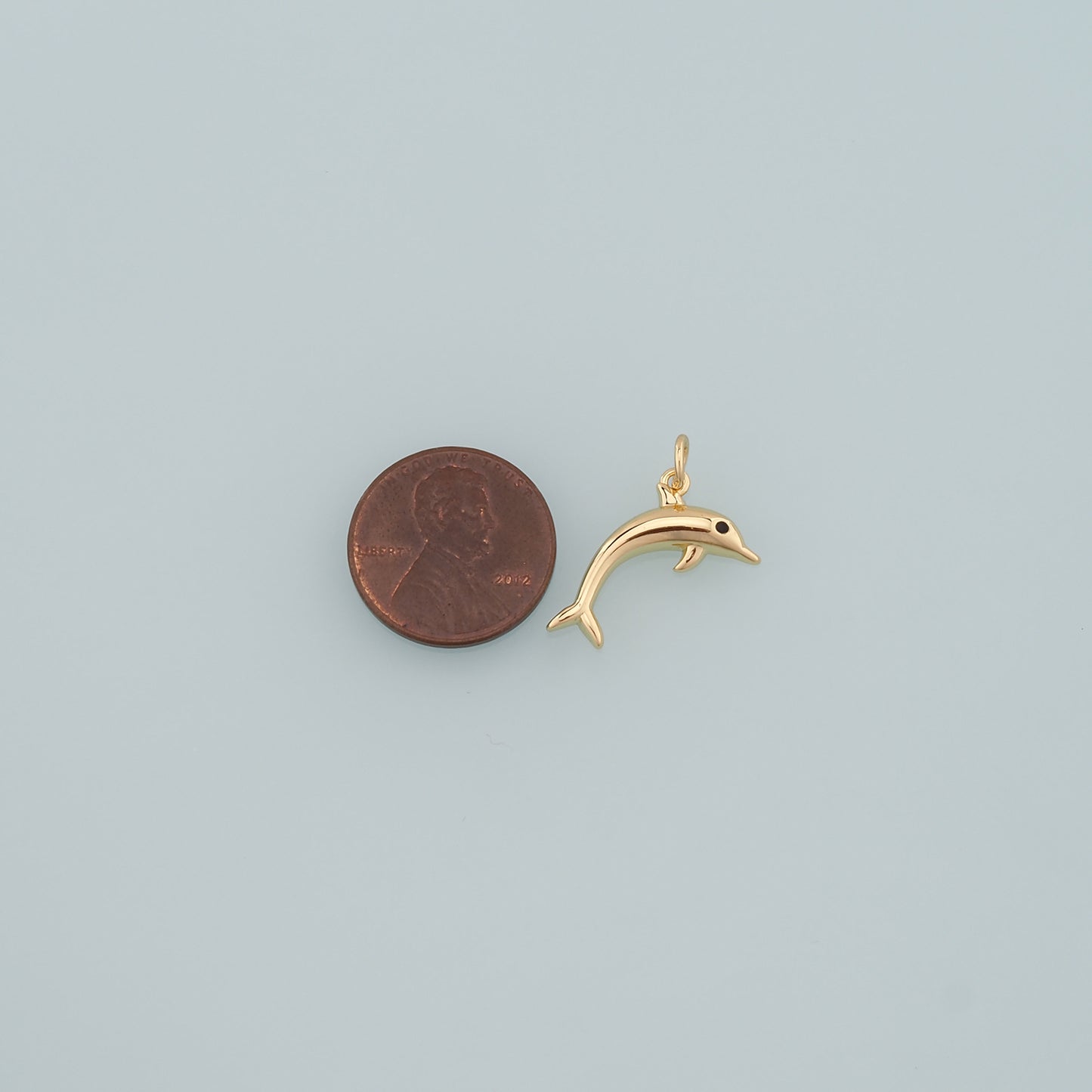 Cute Dolphin Charms,18K Gold Filled Dolphin Pendant,Kawaii Ocean Charm Bracelet Necklace for DIY Jewelry Making Supply