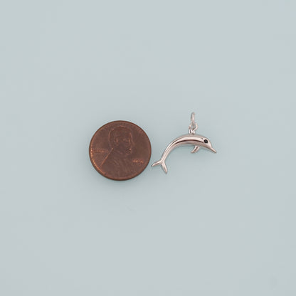 Cute Dolphin Charms,18K Gold Filled Dolphin Pendant,Kawaii Ocean Charm Bracelet Necklace for DIY Jewelry Making Supply