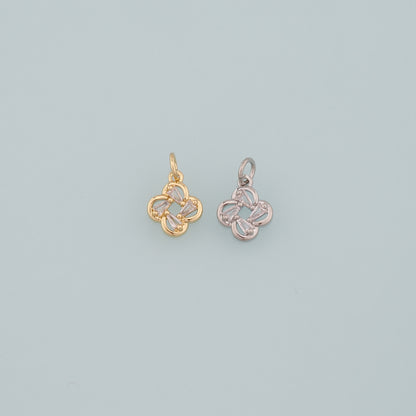 Gold Flower Charms,18K Gold Filled Flower Pendant,CZ Micro Pave Flower Charm Bracelet Necklace for DIY Jewelry Making Supply