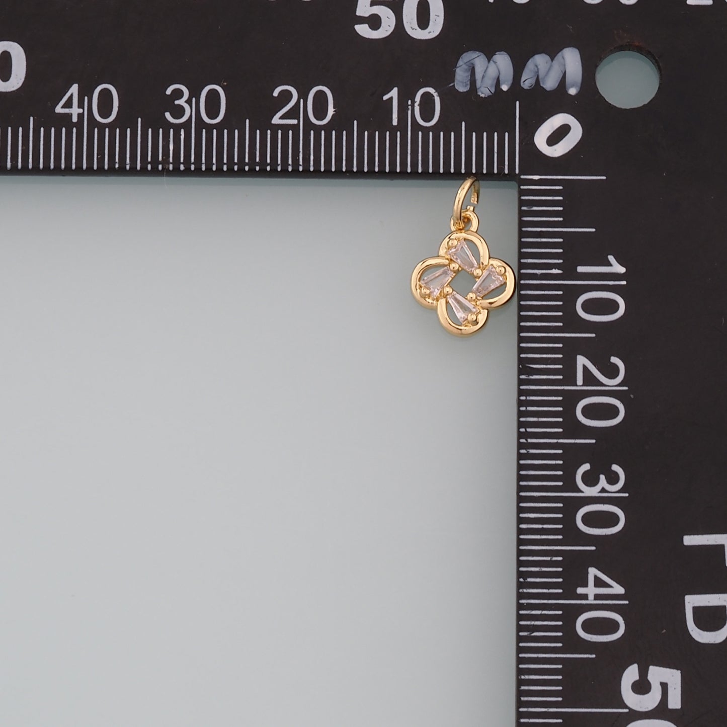 Gold Flower Charms,18K Gold Filled Flower Pendant,CZ Micro Pave Flower Charm Bracelet Necklace for DIY Jewelry Making Supply