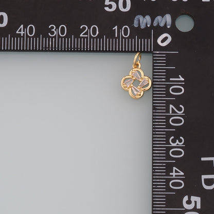 Gold Flower Charms,18K Gold Filled Flower Pendant,CZ Micro Pave Flower Charm Bracelet Necklace for DIY Jewelry Making Supply