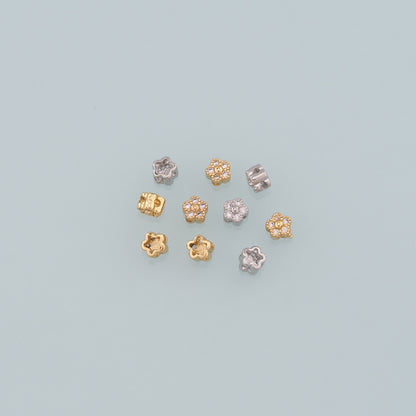 Gold Flower Spacer Beads Charms,18K Gold Filled Flower Bracelet Necklace for DIY Jewelry Making Supply