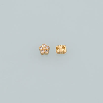 Gold Flower Spacer Beads Charms,18K Gold Filled Flower Bracelet Necklace for DIY Jewelry Making Supply