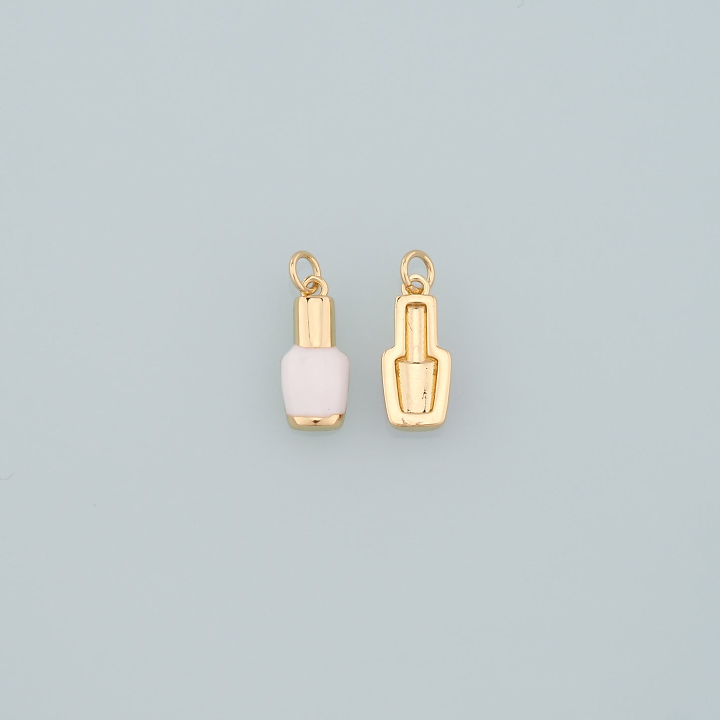 Gold Manicure Charms,18K Gold Filled Nail Polish Pendant,Enamel Nail Polish Charm Bracelet Necklace for DIY Jewelry Making Supply