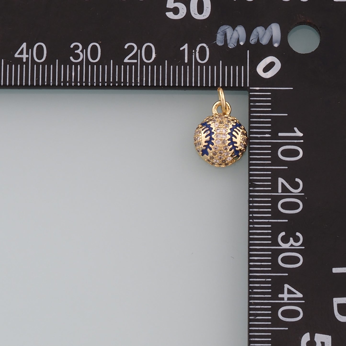 Gold Sports Charms,18K Gold Filled Baseball Pendant,Enamel Softball Charm Bracelet Necklace for DIY Jewelry Making Supply
