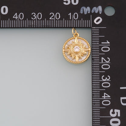 18K Gold Filled Evil Eye Pendant,CZ Micro Pave Sun Eye Charm Bracelet Necklace for DIY Jewelry Making Supply