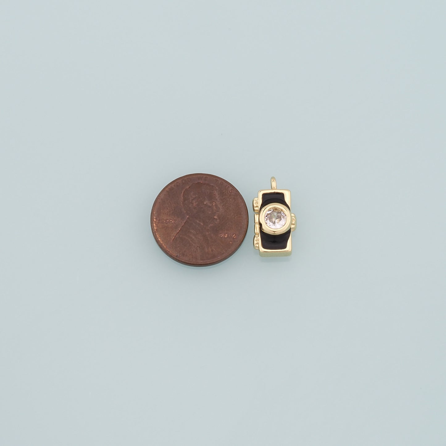 Gold Camera Charms,18K Gold Filled Camera Pendant,Enamel Camera Charm Bracelet Necklace for DIY Jewelry Making Supply