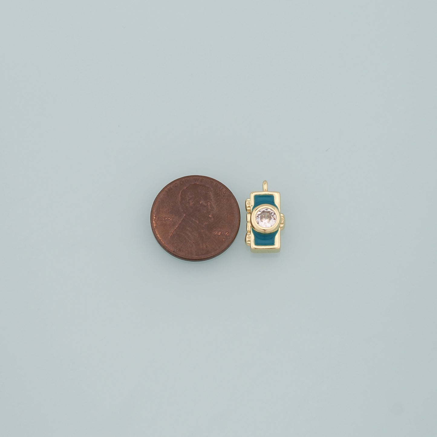 Gold Camera Charms,18K Gold Filled Camera Pendant,Enamel Camera Charm Bracelet Necklace for DIY Jewelry Making Supply